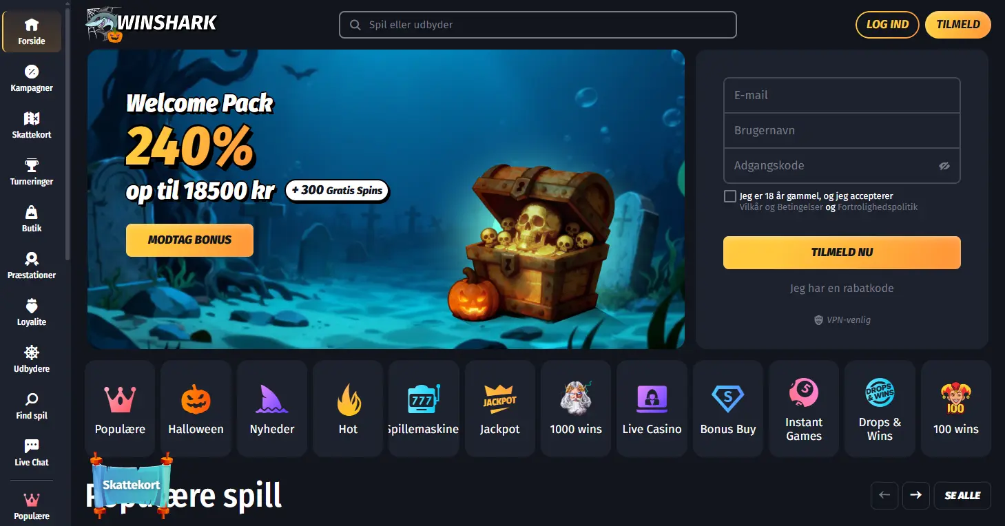 Spil og kategorier hos casino uden ROFUS