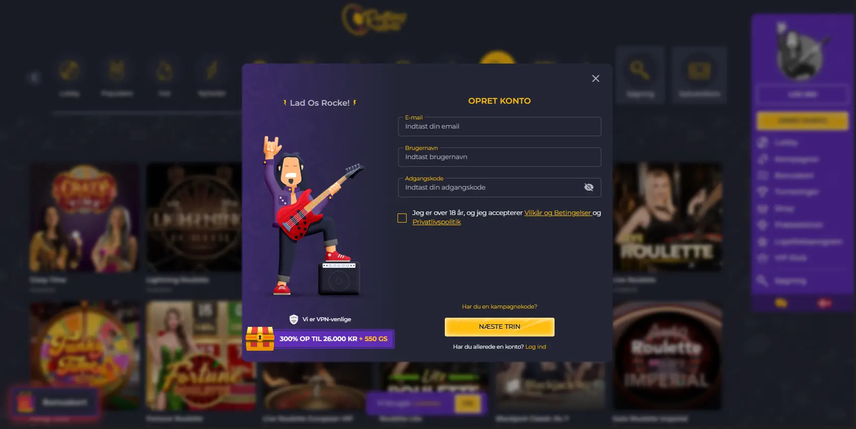 Sådan registrerer du dig og logger ind på casino uden ROFUS